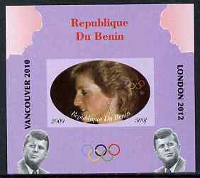Benin 2009 Princess Diana, Kennedy & Olympics #12 individual imperf deluxe sheet, unmounted mint. Note this item is privately produced and is offered purely on its thematic appeal