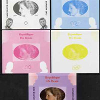 Benin 2009 Princess Diana, Kennedy & Olympics #12 individual deluxe sheet, the set of 5 imperf progressive proofs comprising the 4 individual colours plus all 4-colour composite, unmounted mint