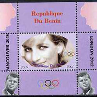 Benin 2009 Princess Diana, Kennedy & Olympics #13 individual perf deluxe sheet, unmounted mint. Note this item is privately produced and is offered purely on its thematic appeal