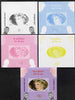 Benin 2009 Princess Diana, Kennedy & Olympics #14 individual deluxe sheet, the set of 5 imperf progressive proofs comprising the 4 individual colours plus all 4-colour composite, unmounted mint