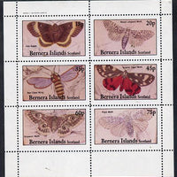 Bernera 1982 Butterflies (Oak Egger,Tiger Moth, Puss Moth etc) perf set of 6 values (15p to 75p) unmounted mint
