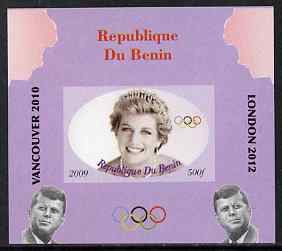 Benin 2009 Princess Diana, Kennedy & Olympics #15 individual imperf deluxe sheet, unmounted mint. Note this item is privately produced and is offered purely on its thematic appeal