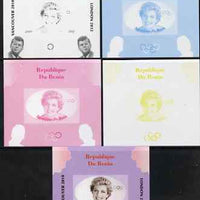 Benin 2009 Princess Diana, Kennedy & Olympics #15 individual deluxe sheet, the set of 5 imperf progressive proofs comprising the 4 individual colours plus all 4-colour composite, unmounted mint