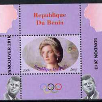 Benin 2009 Princess Diana, Kennedy & Olympics #16 individual perf deluxe sheet, unmounted mint. Note this item is privately produced and is offered purely on its thematic appeal