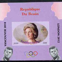 Benin 2009 Princess Diana, Kennedy & Olympics #16 individual imperf deluxe sheet, unmounted mint. Note this item is privately produced and is offered purely on its thematic appeal