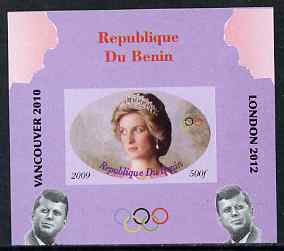 Benin 2009 Princess Diana, Kennedy & Olympics #16 individual imperf deluxe sheet, unmounted mint. Note this item is privately produced and is offered purely on its thematic appeal