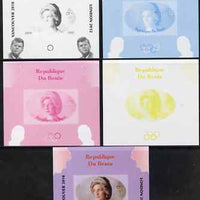 Benin 2009 Princess Diana, Kennedy & Olympics #16 individual deluxe sheet, the set of 5 imperf progressive proofs comprising the 4 individual colours plus all 4-colour composite, unmounted mint