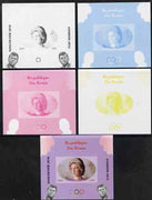 Benin 2009 Princess Diana, Kennedy & Olympics #16 individual deluxe sheet, the set of 5 imperf progressive proofs comprising the 4 individual colours plus all 4-colour composite, unmounted mint