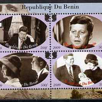Benin 2009 John F Kennedy perf sheetlet containing 4 values, unmounted mint. Note this item is privately produced and is offered purely on its thematic appeal