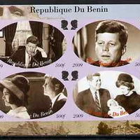Benin 2009 John F Kennedy imperf sheetlet containing 4 values, unmounted mint. Note this item is privately produced and is offered purely on its thematic appeal