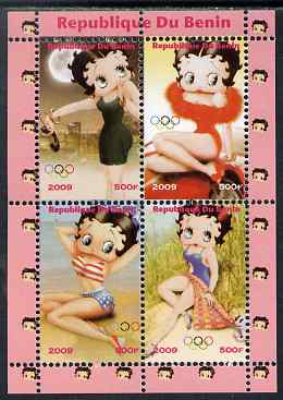 Benin 2009 Betty Boop & Olympics perf sheetlet containing 4 values, unmounted mint. Note this item is privately produced and is offered purely on its thematic appeal