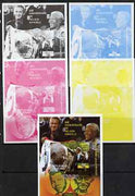Chad 2008 Nelson Mandela 90th Birthday m/sheet #1 also shows Beckham & Gandhi - the set of 5 imperf progressive proofs comprising the 4 individual colours plus all 4-colour composite, unmounted mint.