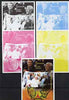 Chad 2008 Nelson Mandela 90th Birthday m/sheet #2 with the Pope, also shows Beckham & Gandhi - the set of 5 imperf progressive proofs comprising the 4 individual colours plus all 4-colour composite, unmounted mint.
