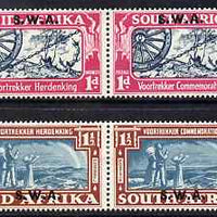 South West Africa 1938 KG6 Voortrekker Commemoration set of 4 (2 horiz bi-lingual pairs) mounted mint SG 109-10