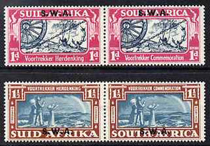 South West Africa 1938 KG6 Voortrekker Commemoration set of 4 (2 horiz bi-lingual pairs) mounted mint SG 109-10