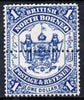 North Borneo 1888 Arms $1 perforated colour trial in blue with additional horiz row of perforations through centre fresh mounted mint, as SG 47