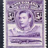 Basutoland 1938 KG6 5s violet very lightly mounted mint SG 27