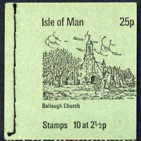 Isle of Man 1973 Ballaugh Church 25p booklet (green cover) complete and fine, SG SB2