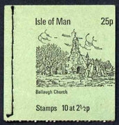 Isle of Man 1973 Ballaugh Church 25p booklet (green cover) complete and fine, SG SB2
