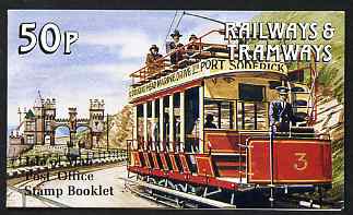 Isle of Man 1990 Manx Railways & Tramways 50p booklet (Marine Drive Tramway) complete and fine, SG SB23