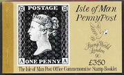 Isle of Man 1990 Anniversary of Penny Black & Stamp World £3.50 booklet complete and very fine, SG SB25
