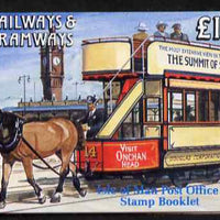 Isle of Man 1992 Manx Railways & Tramways £1 booklet (Double-Decker Horse Tram) complete and fine, SG SB29