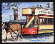 Isle of Man 1992 Manx Railways & Tramways £1 booklet (Double-Decker Horse Tram) complete and fine, SG SB29