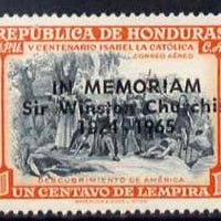 Honduras 1965 Churchill Commemoration opt on 1c grey & red-orange unmounted mint SG 671