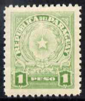 Paraguay 1942-43 Arms 1p emerald-green unmounted mint SG 568