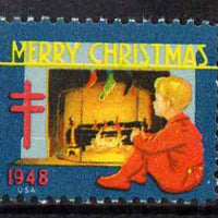 Cinderella - United States 1948 Christmas TB Seal (greenish-blue background) unmounted mint*