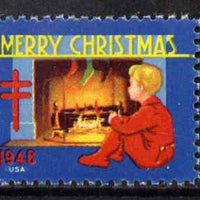 Cinderella - United States 1948 Christmas TB Seal (blue background) unmounted mint*