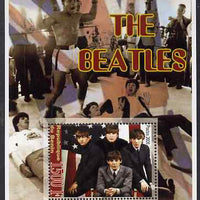 Benin 2005 The Beatles perf souvenir sheet unmounted mint. Note this item is privately produced and is offered purely on its thematic appeal (Mohamed Ali in background)