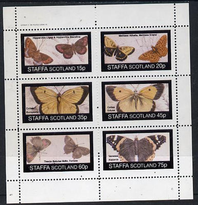 Staffa 1982 Butterflies (Hipparchia) perf set of 6 values (15p to 75p) unmounted mint