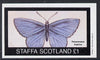 Staffa 1982 Butterflies (Polyommatus) imperf souvenir sheet (£1 value) unmounted mint