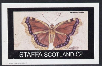 Staffa 1982 Butterflies (Vanessa Antiopa) imperf deluxe sheet (£2 value) unmounted mint