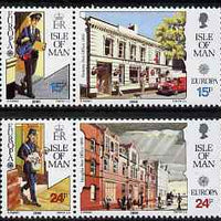 Isle of Man 1990 Europa - Post Office Buildings set of 4 (2 se-tenant pairs) unmounted mint, SG 438-41