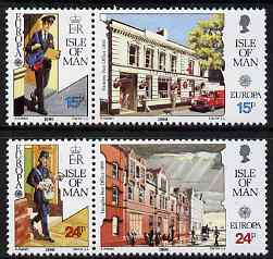 Isle of Man 1990 Europa - Post Office Buildings set of 4 (2 se-tenant pairs) unmounted mint, SG 438-41