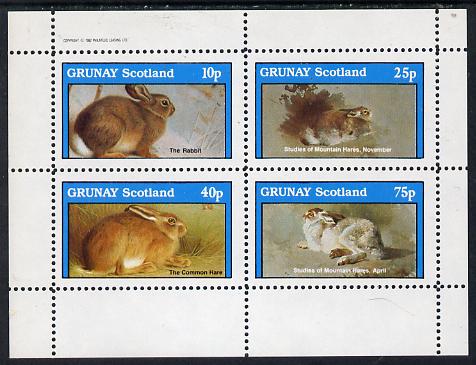 Grunay 1982 Animals (Rabbits) perf,set of 4 values (10p to 75p) unmounted mint