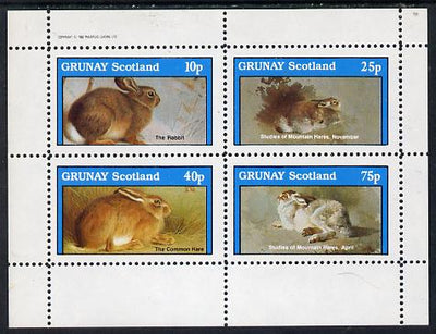 Grunay 1982 Animals (Rabbits) perf,set of 4 values (10p to 75p) unmounted mint