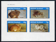 Grunay 1982 Animals (Rabbits) imperf,set of 4 values (10p to 75p) unmounted mint