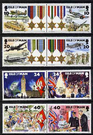 Isle of Man 1995 50th Anniversary of end of Second World War set of 8 (in 4 se-tenant pairs) unmounted mint, SG 641-48