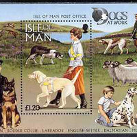 Isle of Man 1996 Dogs at Work m/sheet unmounted mint, SG MS725