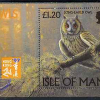 Isle of Man 1997 Owls m/sheet with 'Hong Kong 97' International Stamp Exhibition logo, unmounted mint, SG MS740