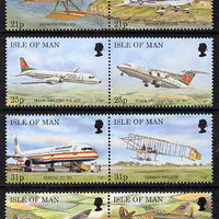 Isle of Man 1997 Manx Aircraft set of 8 (4 x se-tenant pairs), unmounted mint, SG 747-54