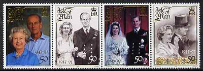 Isle of Man 1997 Golden Wedding of Queen Elizabeth & Prince Philip set of 4 unmounted mint, SG 768-71