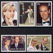 Isle of Man 1999 Royal Wedding (Prince Edward and Miss Sophie Rhys-Jones) set of 5 unmounted mint, SG 851-55