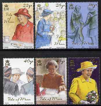 Isle of Man 2001 Golden Jubilee - 1st Issue 'The Daily Life of the Queen - An Artist's Diary (paintings by Michael Noakes) set of 6 unmounted mint, SG 959-64