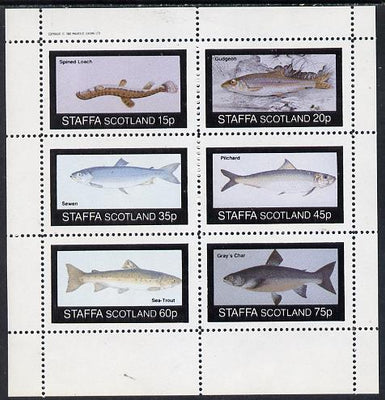 Staffa 1982 Fish #06 (Spined Loach, Pilchard, Char etc) perf set of 6 values (15p to 75p) unmounted mint