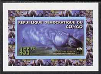Congo 2009 WWF Hippopotomus #1 individual imperf deluxe sheet unmounted mint. Note this item is privately produced and is offered purely on its thematic appeal