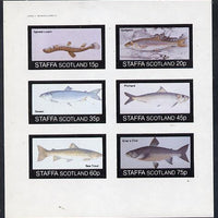 Staffa 1982 Fish #06 (Spined Loach, Pilchard, Char etc) imperf set of 6 values (15p to 75p) unmounted mint